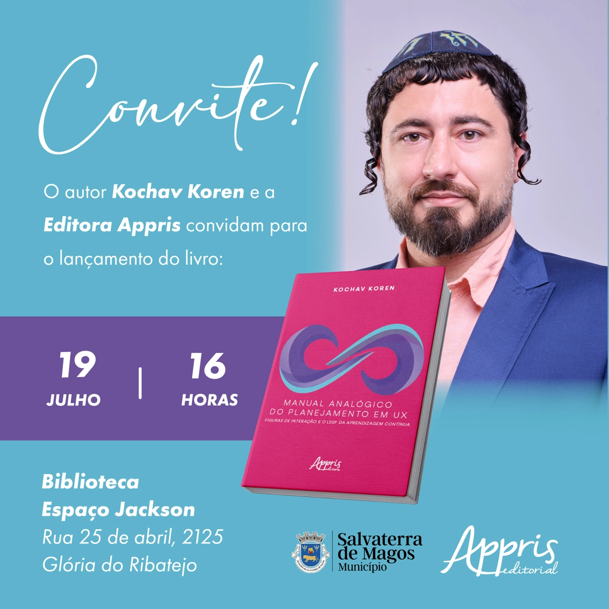 Convite para o Lançamento do livro Manual Analógico do Planejamento em UX: Figuras de Interação e o Loop da Aprendizagem Contínua