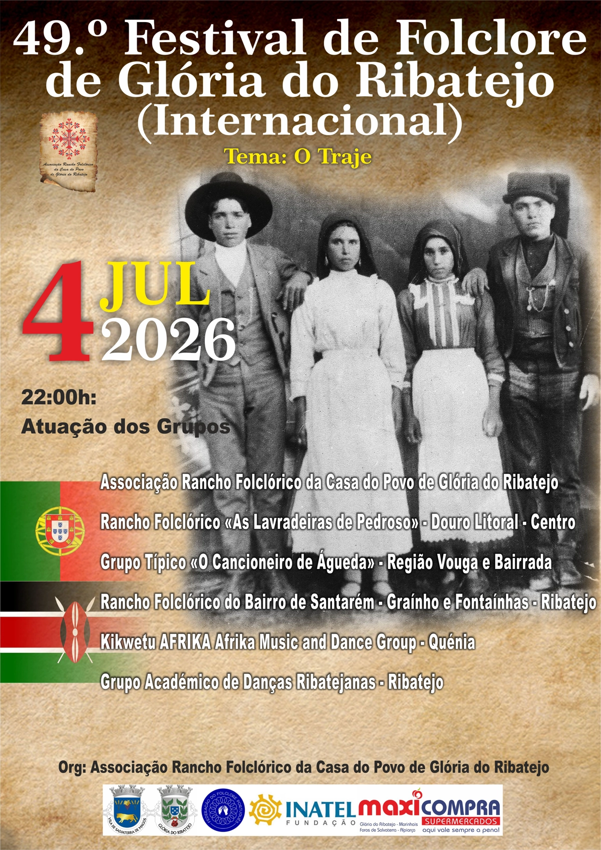 49º Festival de Folclore de Glória do Ribatejo (Internacional) - Tema "O Traje"