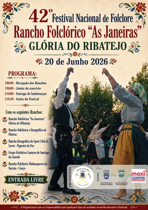Glória do Ribatejo recebe a 42.ª edição do Festival Nacional de Folclore “As Janeiras”
