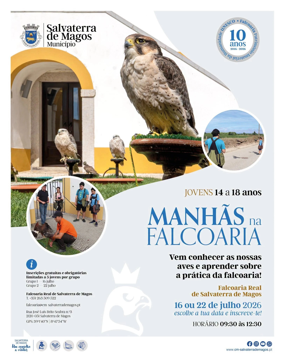 Manhãs na Falcoaria - 16 a 22 Julho 2026