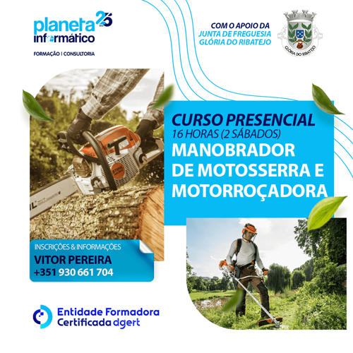 Manobrador de motosserra e motorroçadora - Curso de formação 16H
